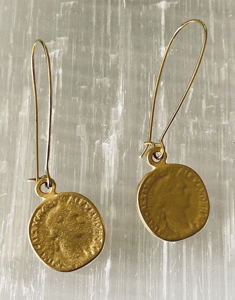Queen Victoria Coin Earrings Gold, Long Bar Stud Earrings, Fancy Party  Dangle Earrings, Unique Handmade Jewelry, Elegant Accent Jewelry Gift - Etsy